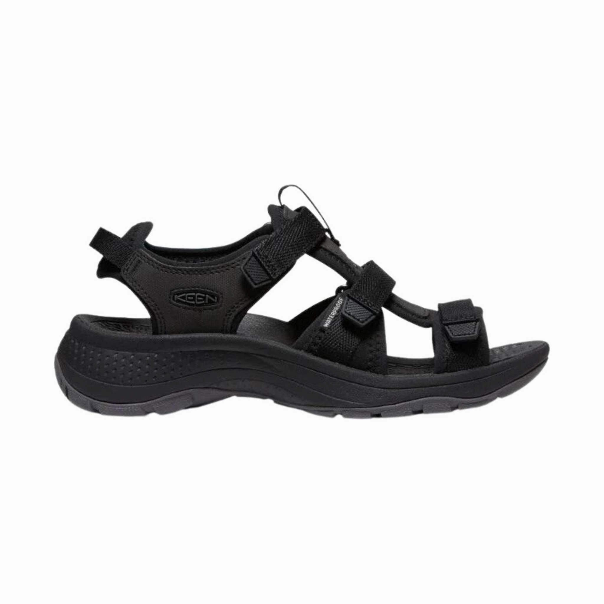 KEEN Women's Astoria West Open Toe Sandal - Black Impact Diffusing