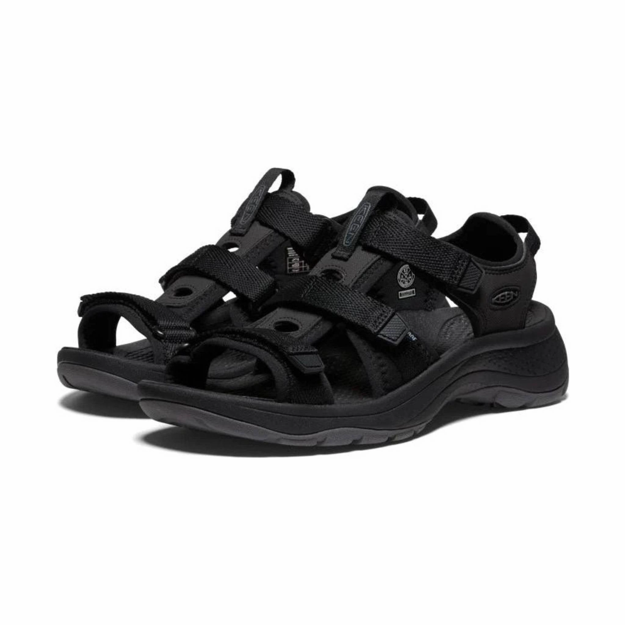 KEEN Women's Astoria West Open Toe Sandal - Black Breathable Walking