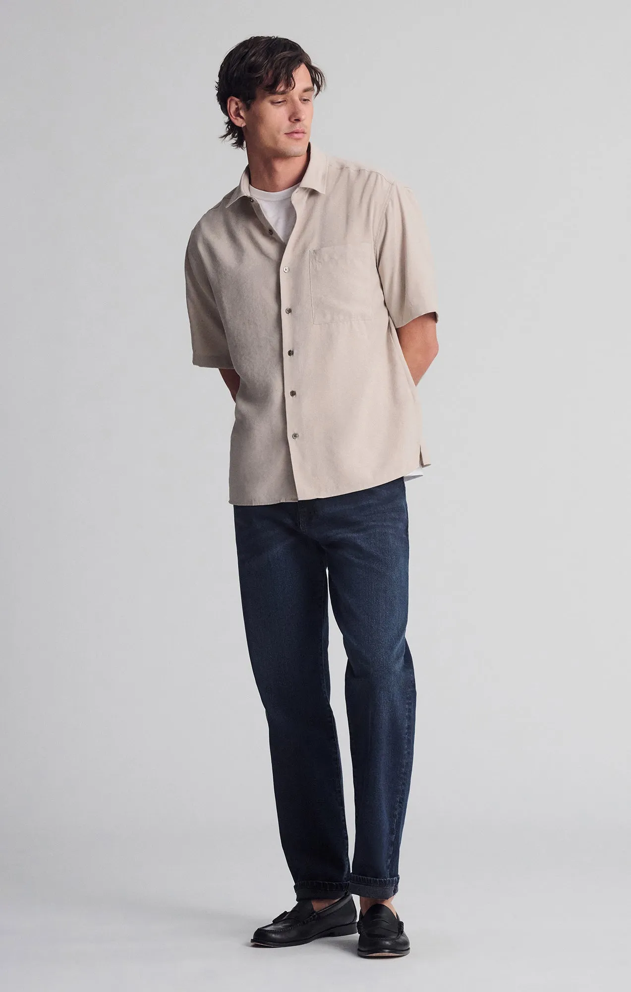 POCKET SHORT SLEEVE SHIRT IN PURE CASHMERE Non-irritating