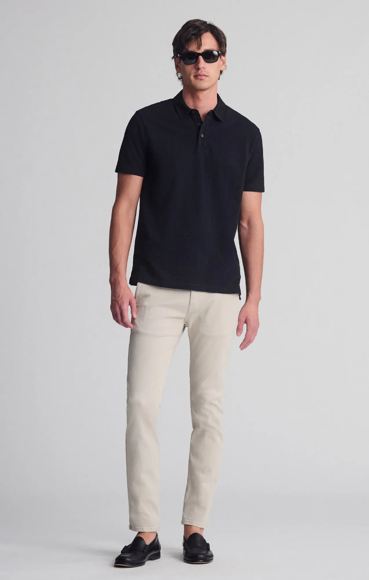 Soft Stretch Collar POLO SHIRT IN BLACK