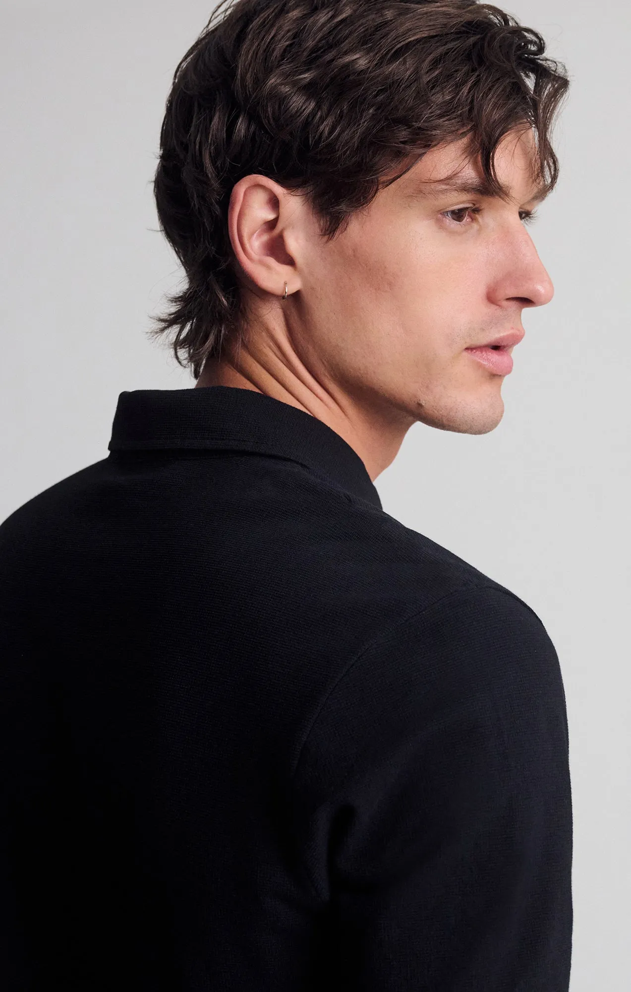 POLO SHIRT IN BLACK Reinforced Seams Statement Maker