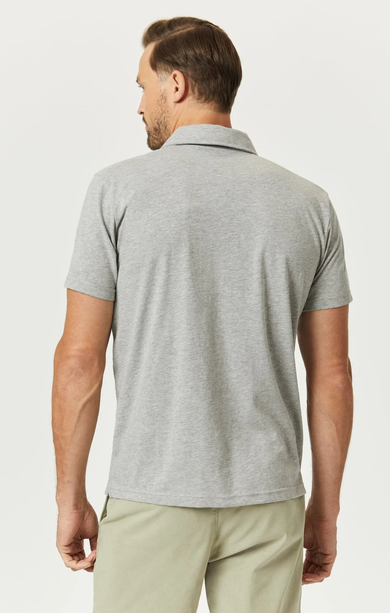 POLO SHIRT IN GREY MELANGE Stretchable Material