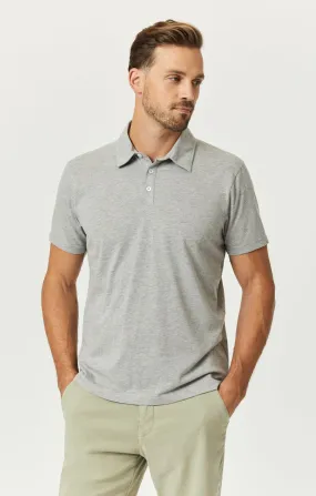 POLO SHIRT IN GREY MELANGE Simple Fit Tropical theme
