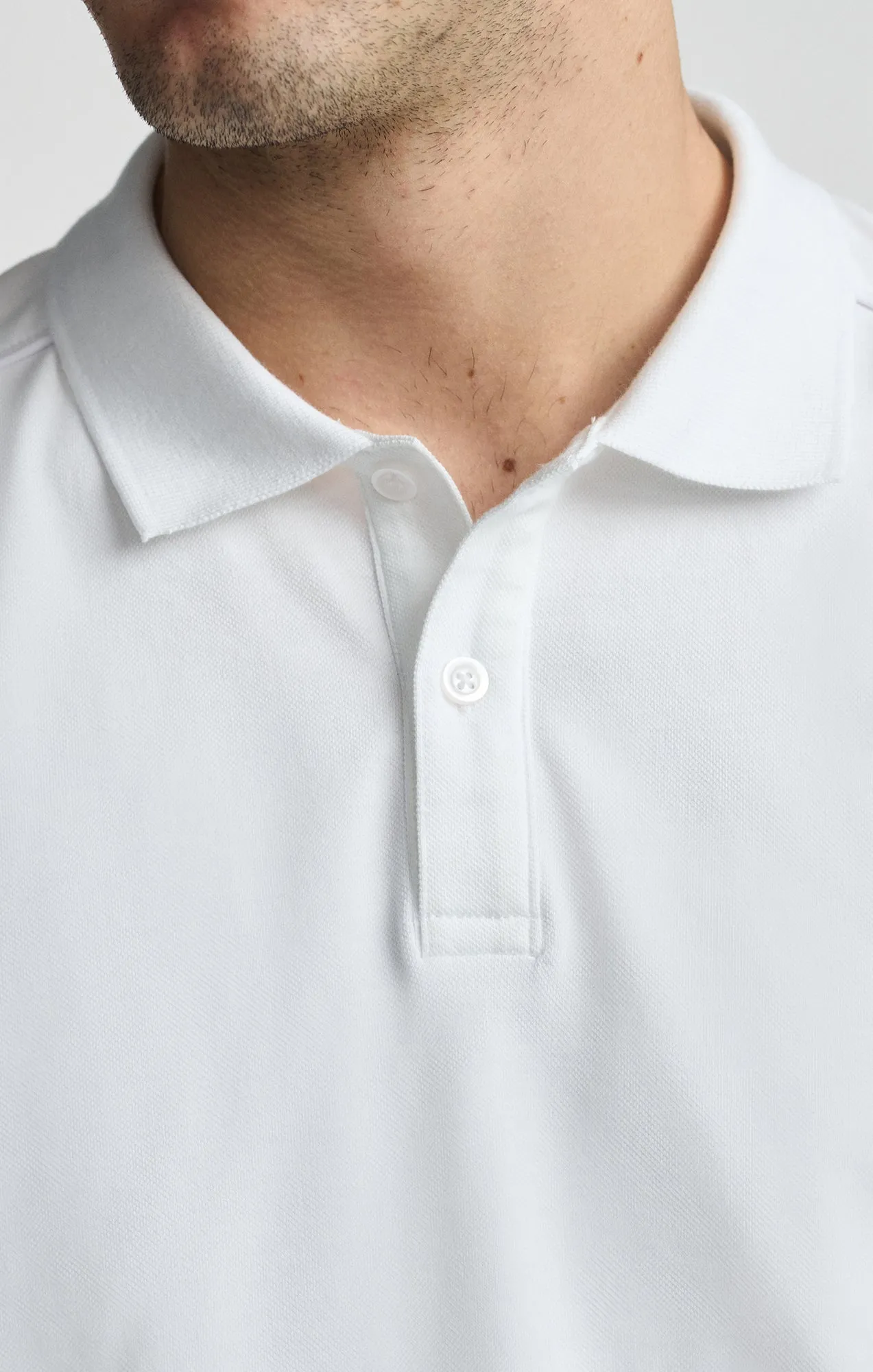 High-End Fabric Subtle patterns POLO SHIRT IN WHITE