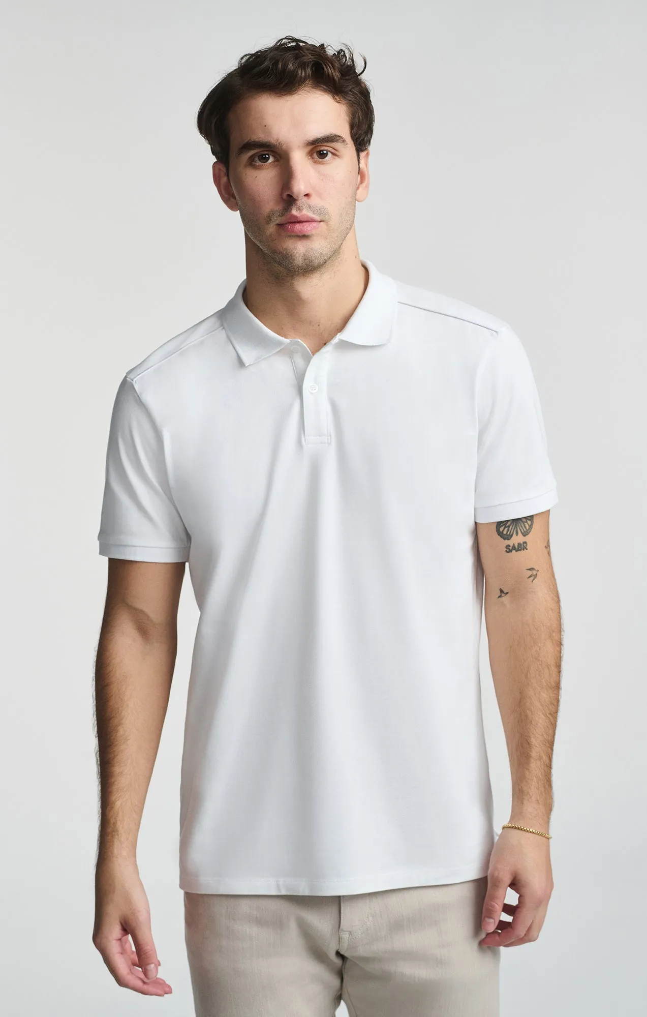 Seasonal Style Layered Hemline POLO SHIRT IN WHITE