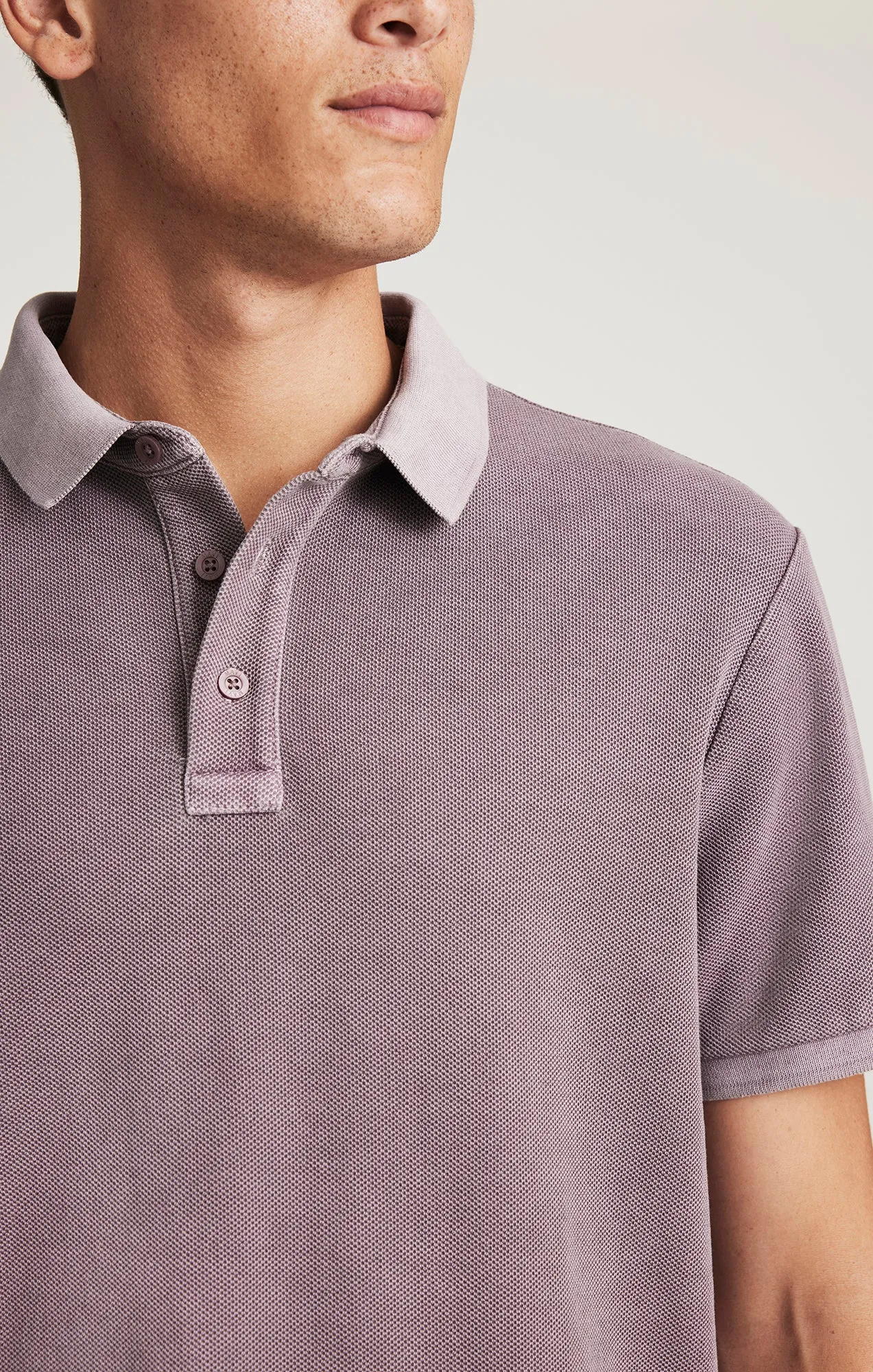 POLO T-SHIRT IN FLINT Basic Layering Colorfast Dye