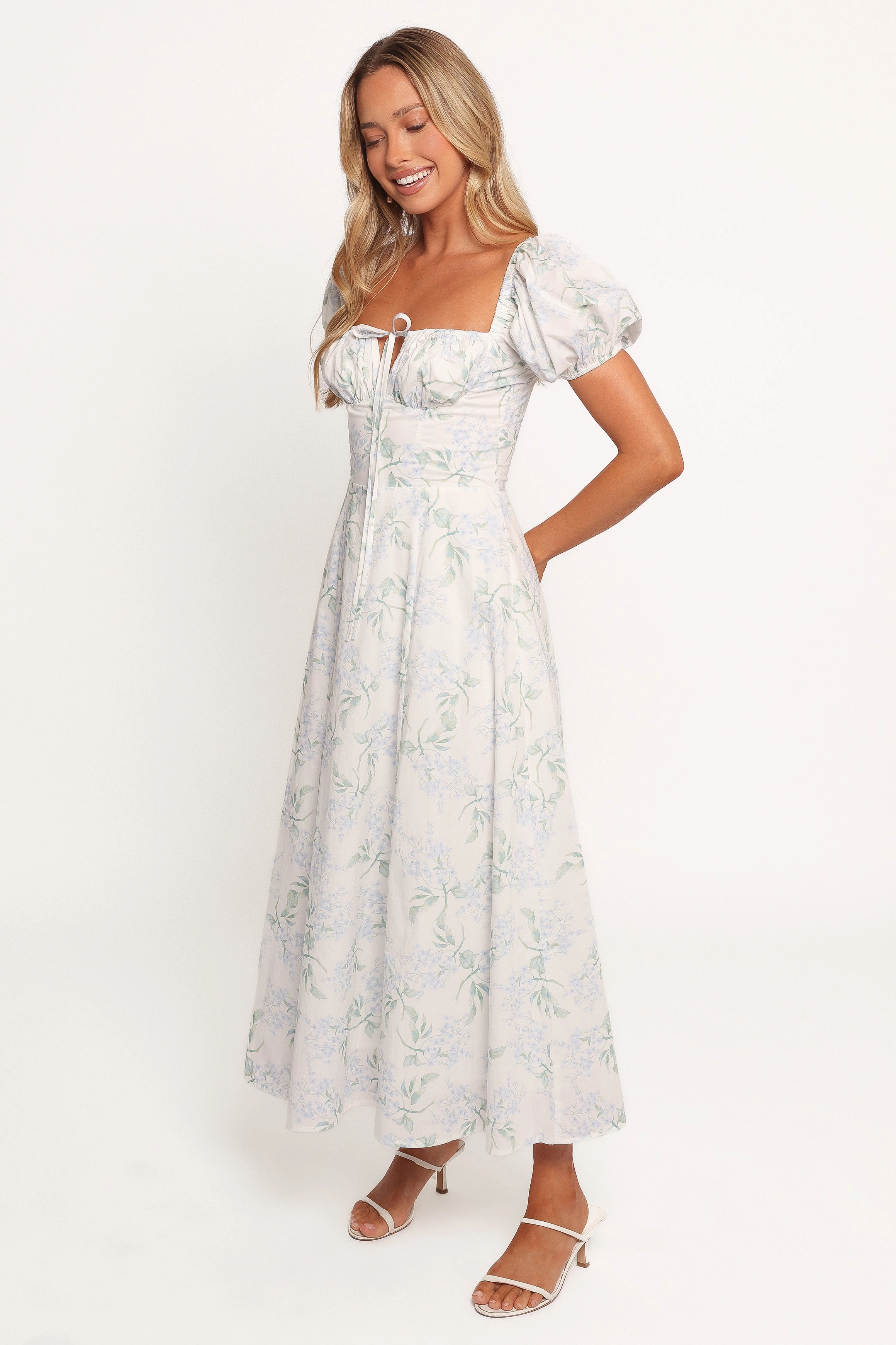 Subtle Drape Beati Midi Dress - Blue