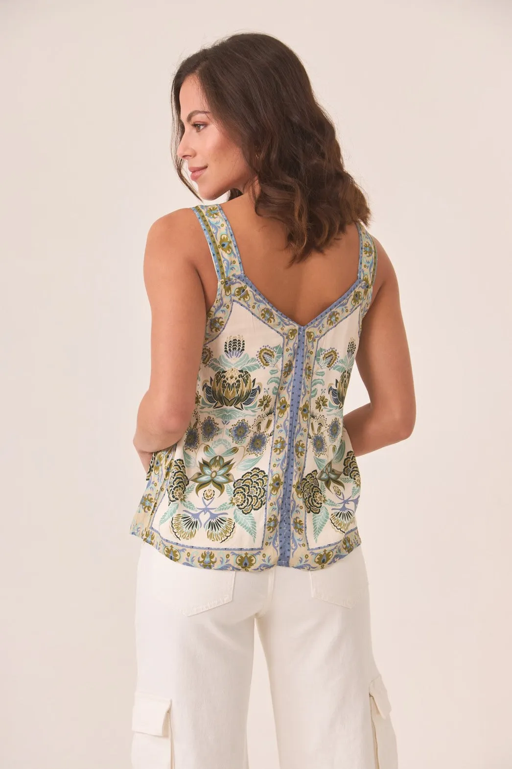 Anti Pilling Positional Print Cami | Green Tough Wear
