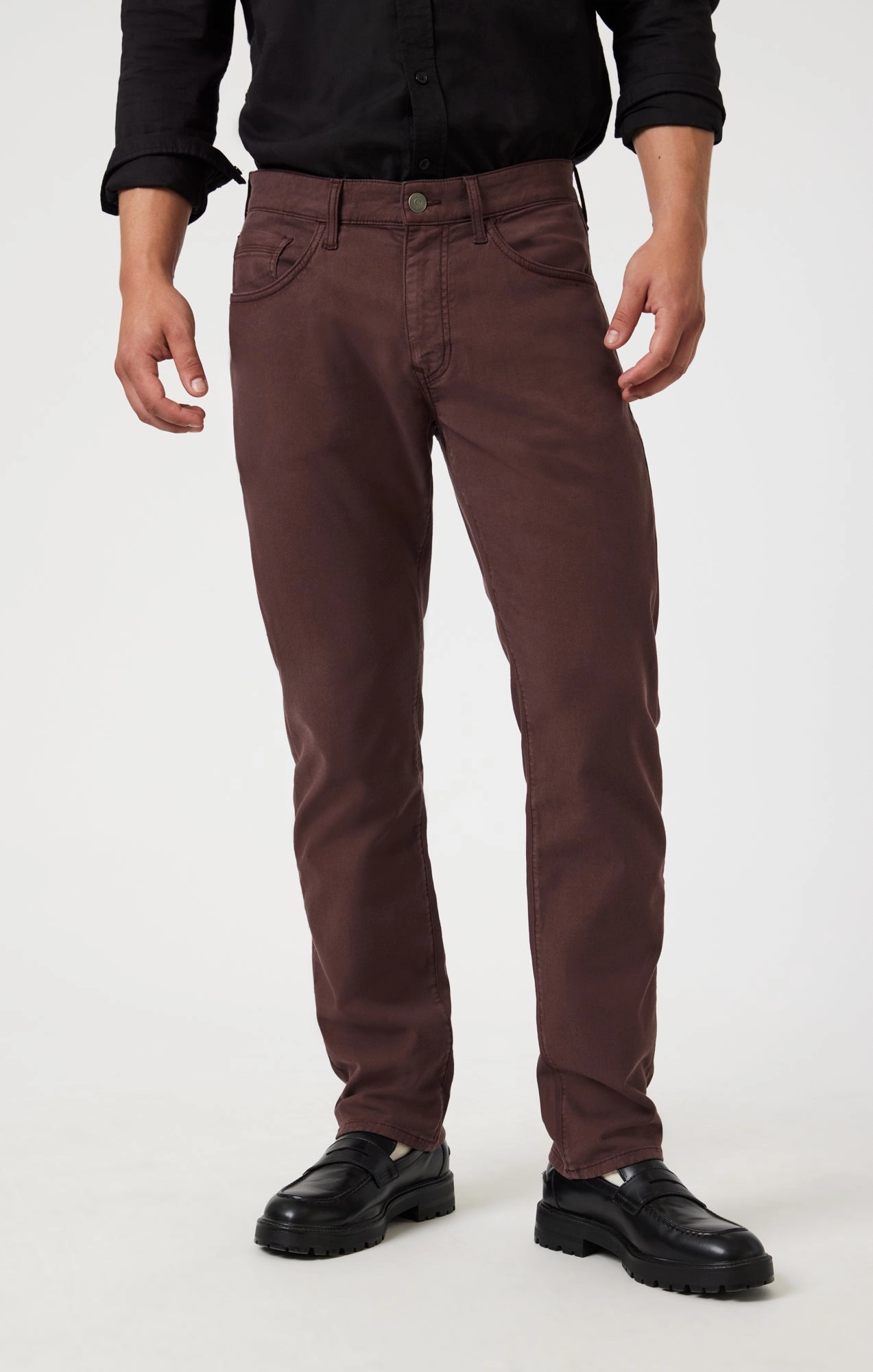 MARCUS SLIM STRAIGHT LEG IN CURRANT LUXE TWILL Quick Slip Basic Stretch