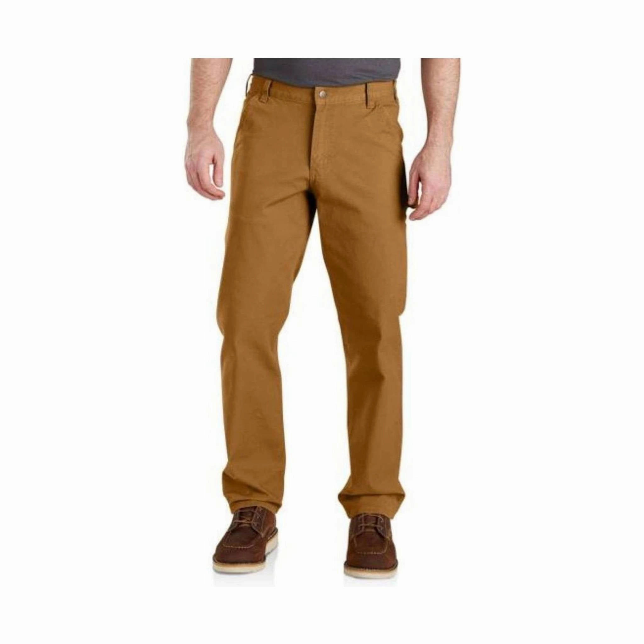 Carhartt Men's Utility Relaxed Fit Rugged Flex Duck Work Pants - Carhartt Brown Ripstop Fabric Technology Minimal Waistband
