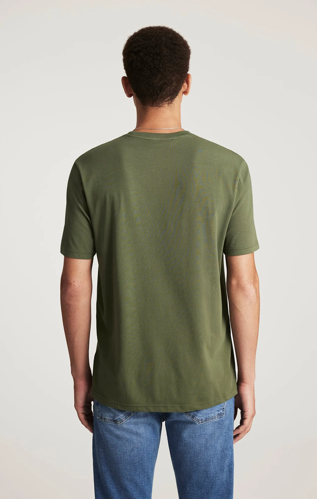 CREW NECK T-SHIRT IN THYME Ergonomic Cut Sustainable Dye Process