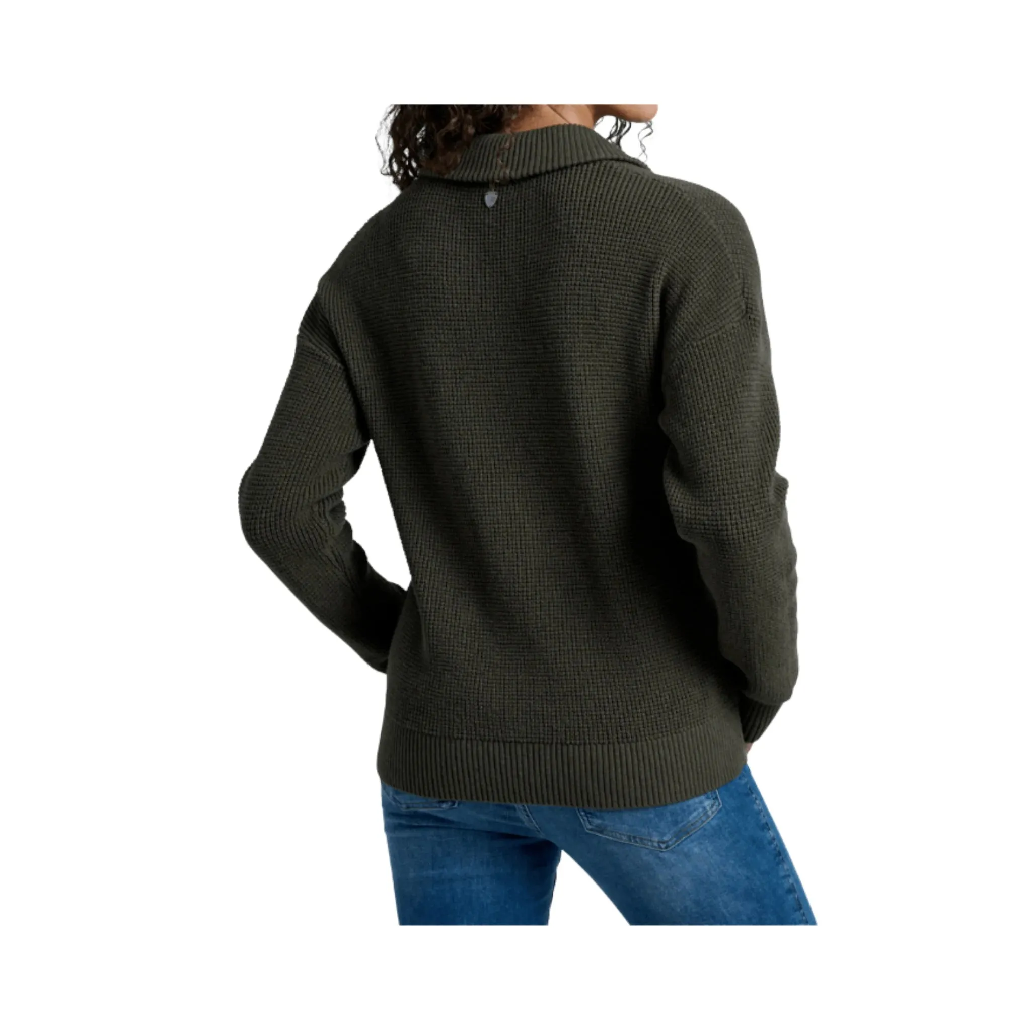 product date night charm product eco friendliness level Kuhl Women's Norda Quarter Zip Sweater - Vine