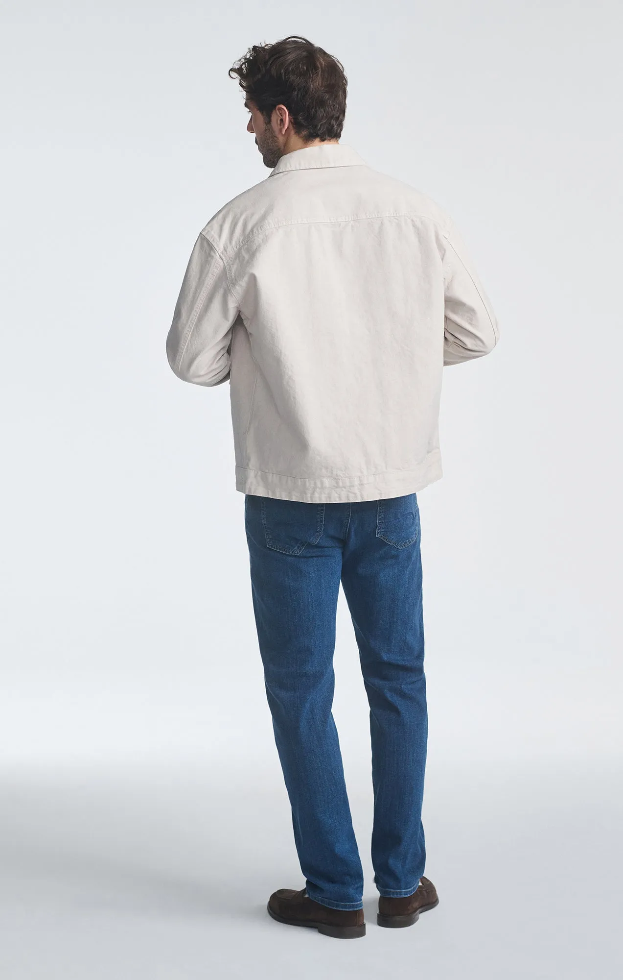 Multi Layer Stitching Easy Wear DOUBLE POCKET OVERSHIRT IN PELICAN