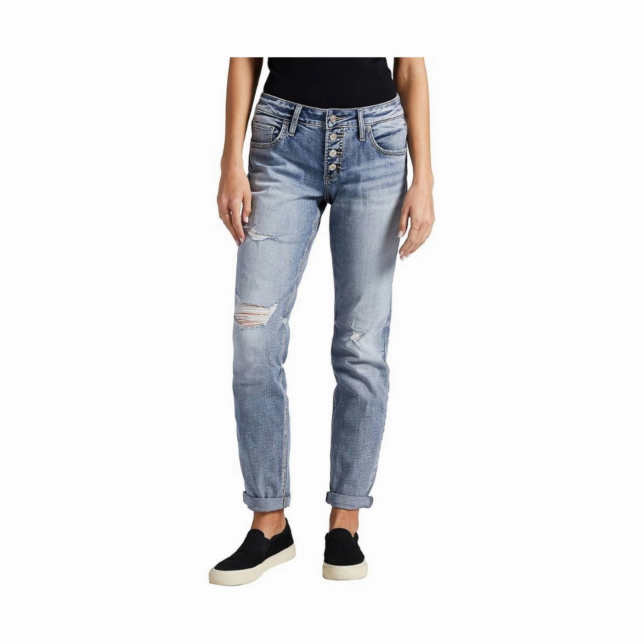Weekend Wear Silver Jeans Co. Women's Boyfriend Mid Rise Slim Leg Jean - Indigo