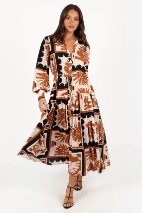 Jules Long Sleeve Dress - Multi Structured Fit