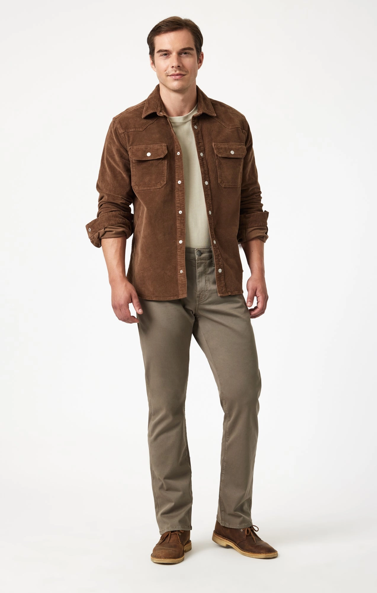 Cozy And Stylish Relaxed Wear MATT RELAXED STRAIGHT LEG IN OLIVE CASUAL TWILL