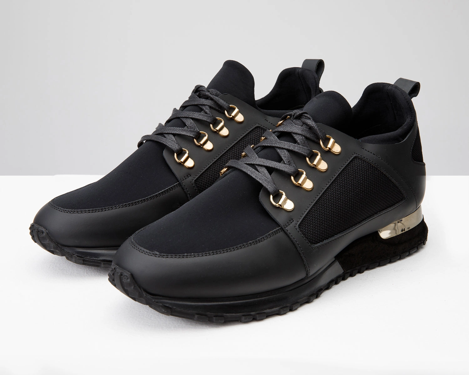 Lateral Support Frame The Emir Black Leather Men Sneaker