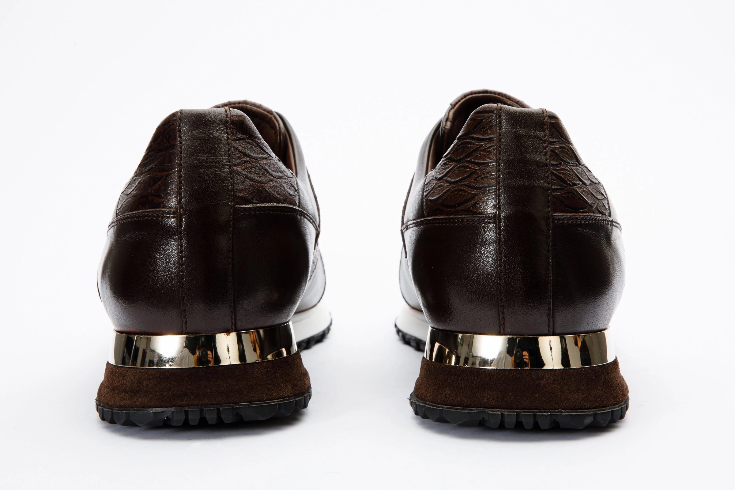The Mugla Brown Snk Leather Men Sneaker Final Sale! Work Day Bend Easy