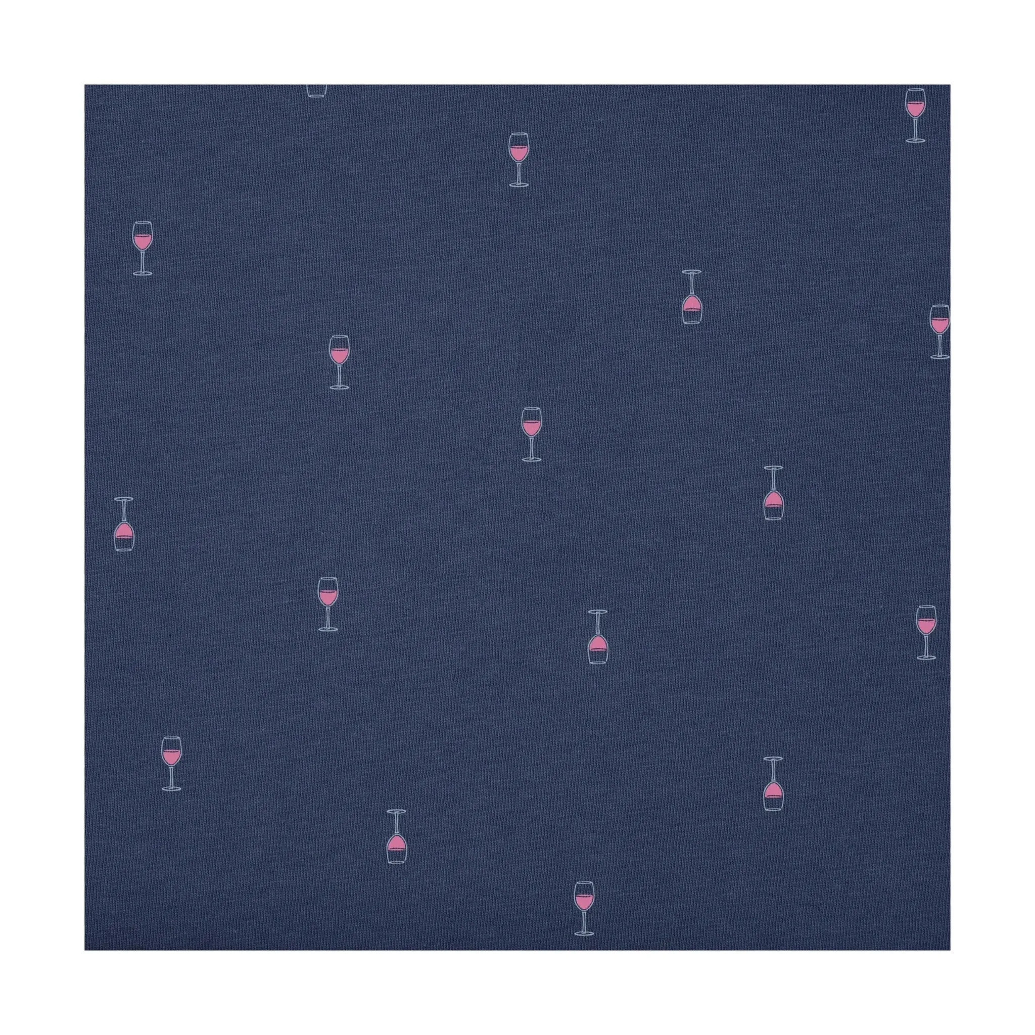 Life Is Good Women's Wine Glass Pattern Crusher Lite Easy Vee - Darkest Blue SecurePockets Anti Pilling Finish