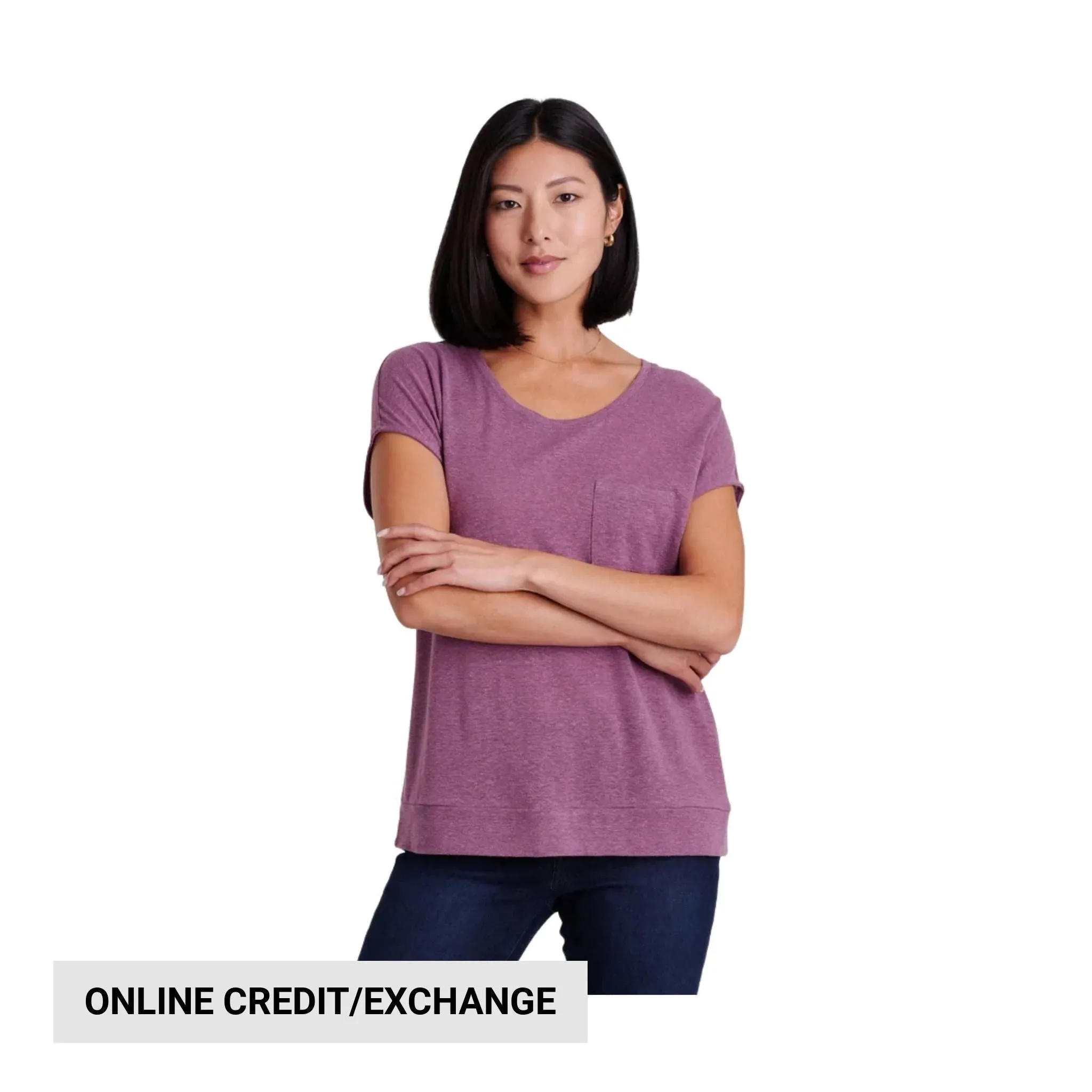 Kuhl Women's Brisa Twist Short Sleeve - Mauve BreathableMesh Bound Seam Finish