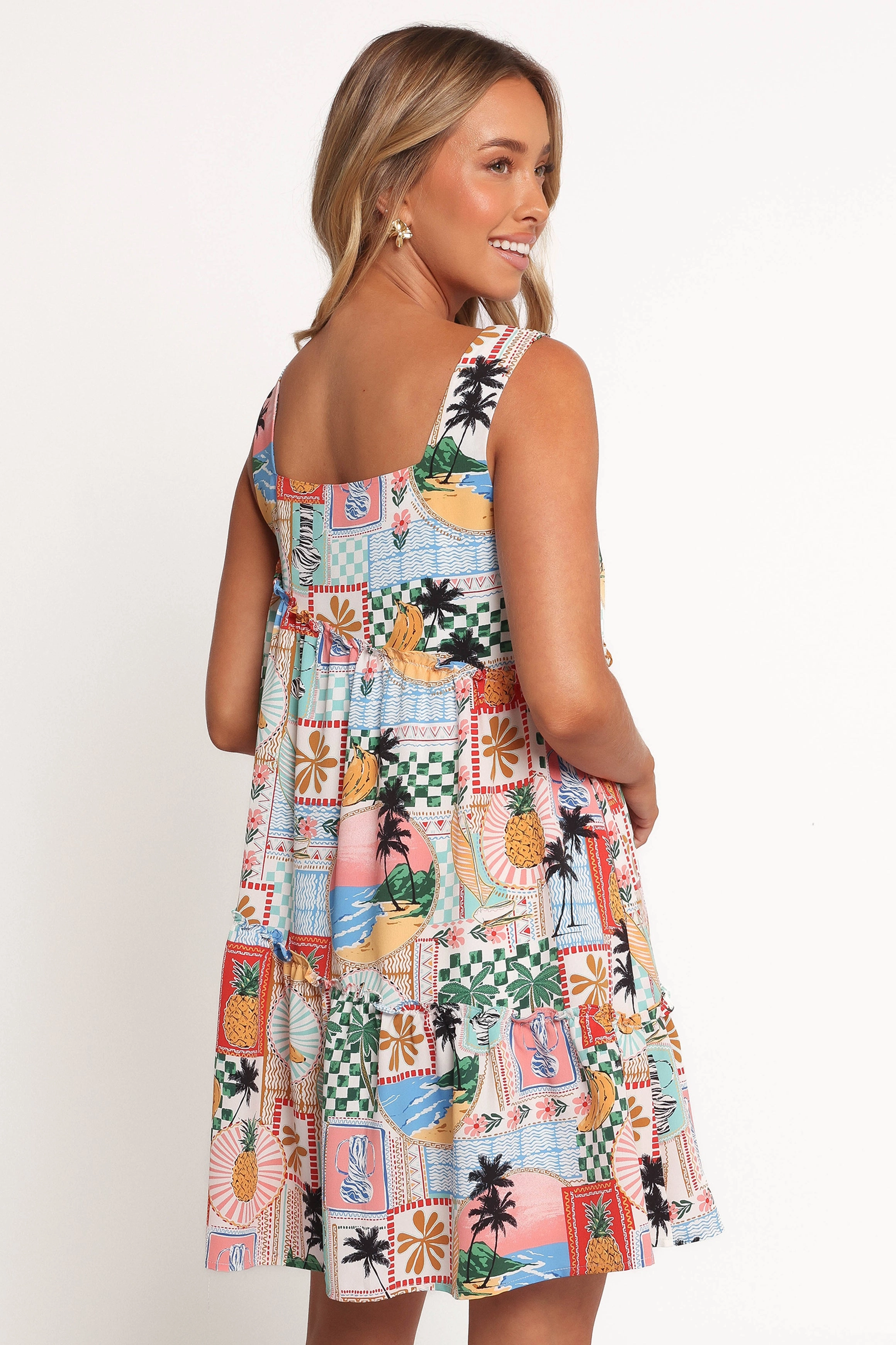 Rafaela Mini Dress - Off White Multi Daywear Mood Relaxed Design