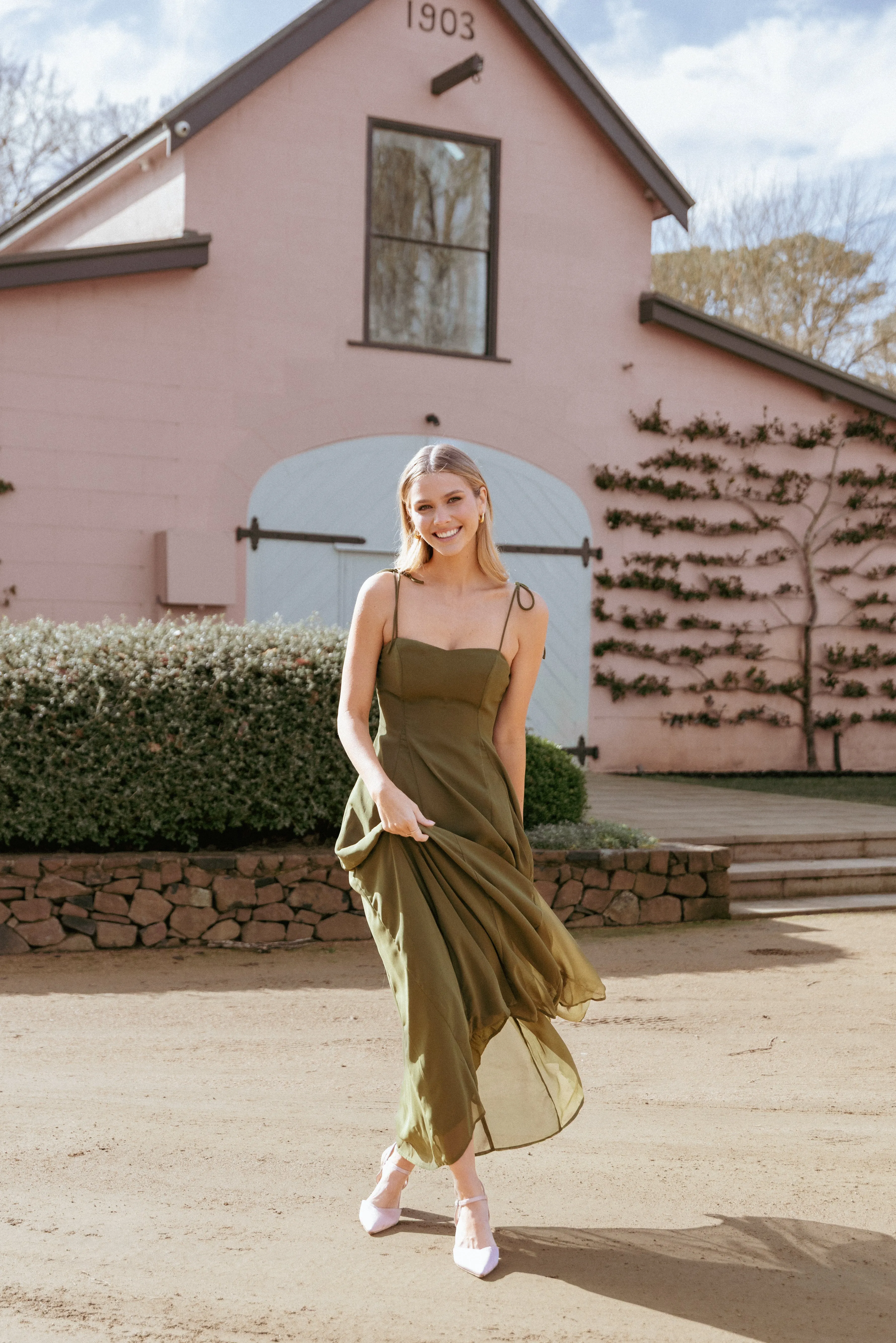 Rayna Maxi Dress - Olive Flattering Design Wear