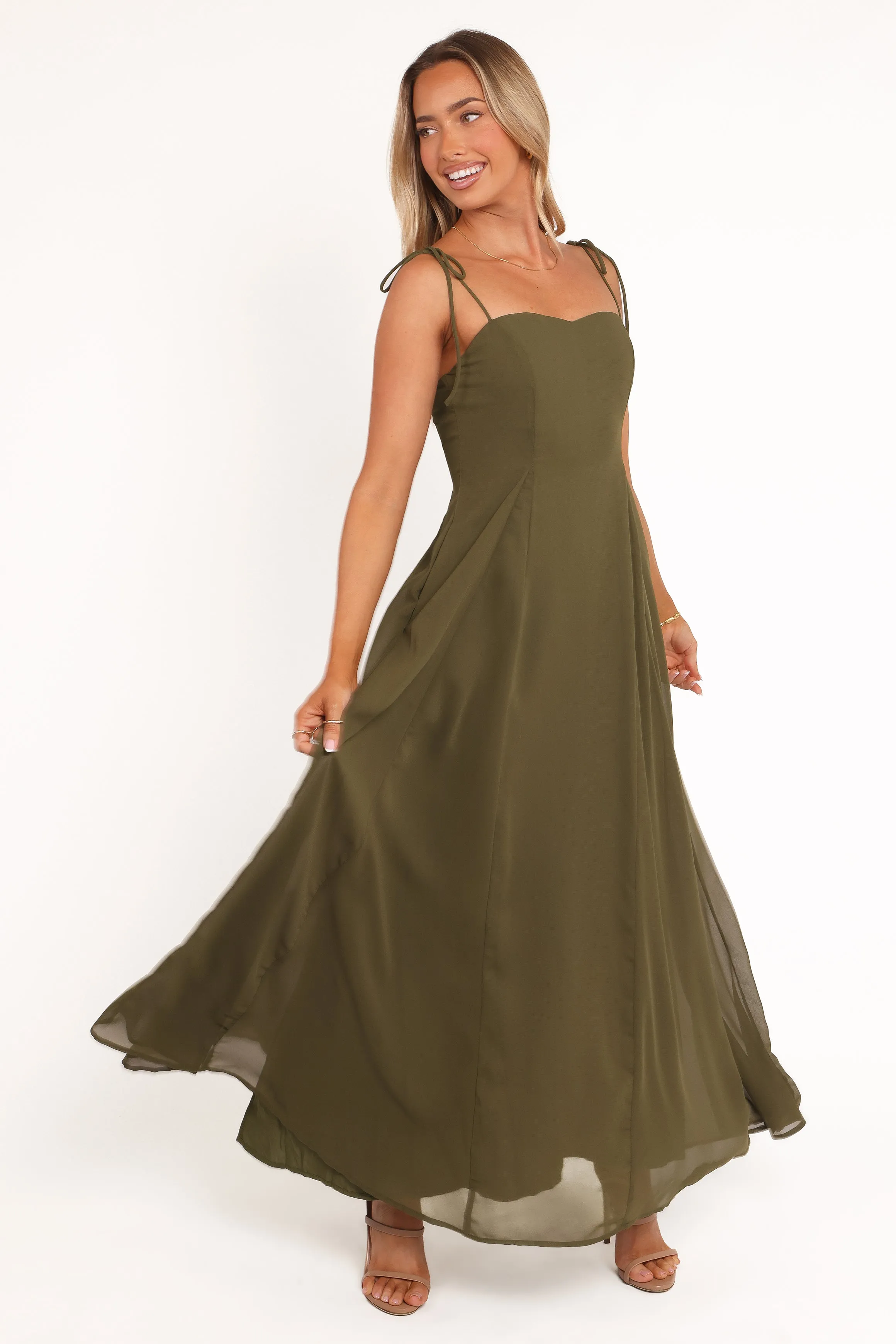 Soft Texture Lounge Base Rayna Maxi Dress - Olive