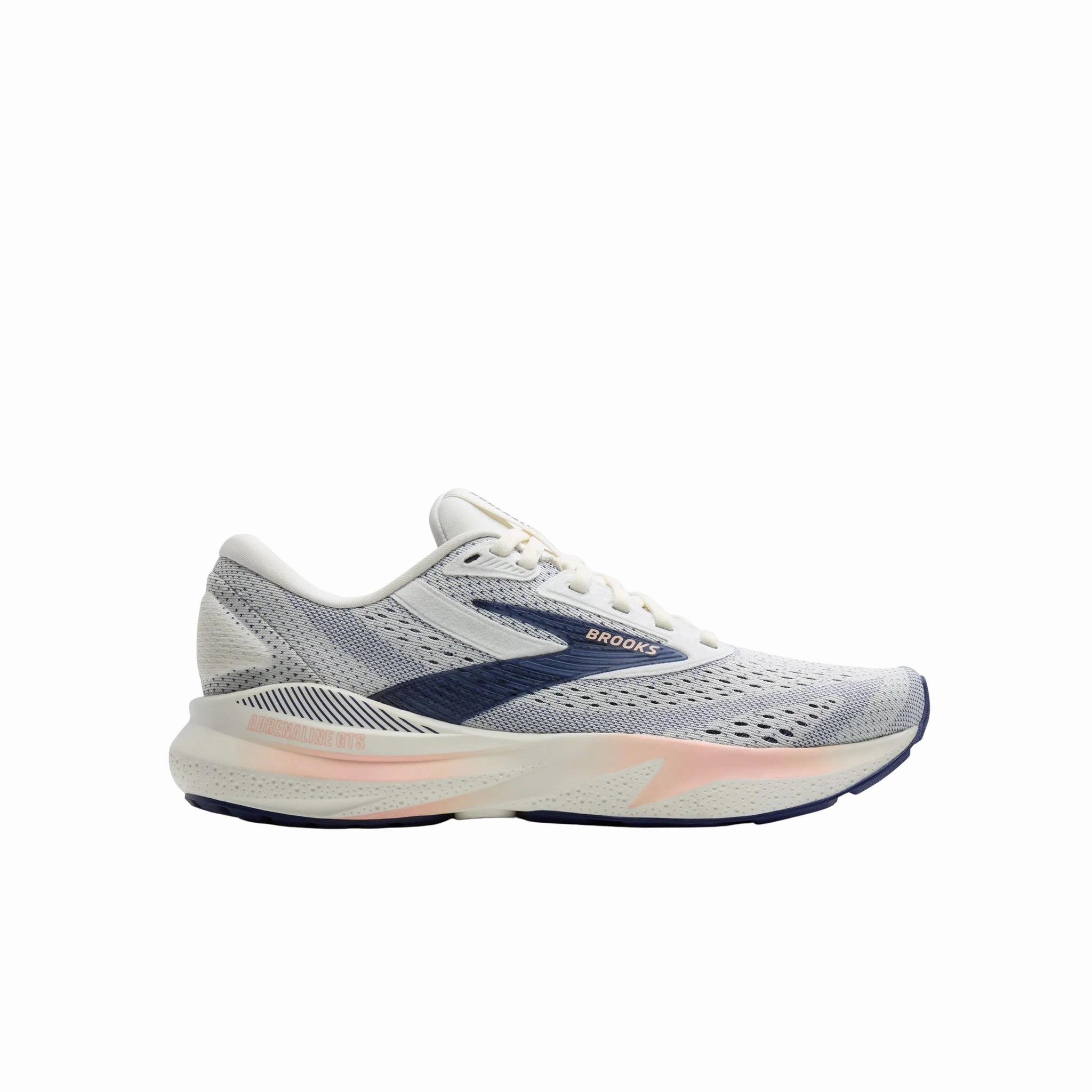 Brooks Women's Adrenaline GTS 24 Road Running Shoes - Grey/Blue Ribbon/Peach Comfort Cushion Technology