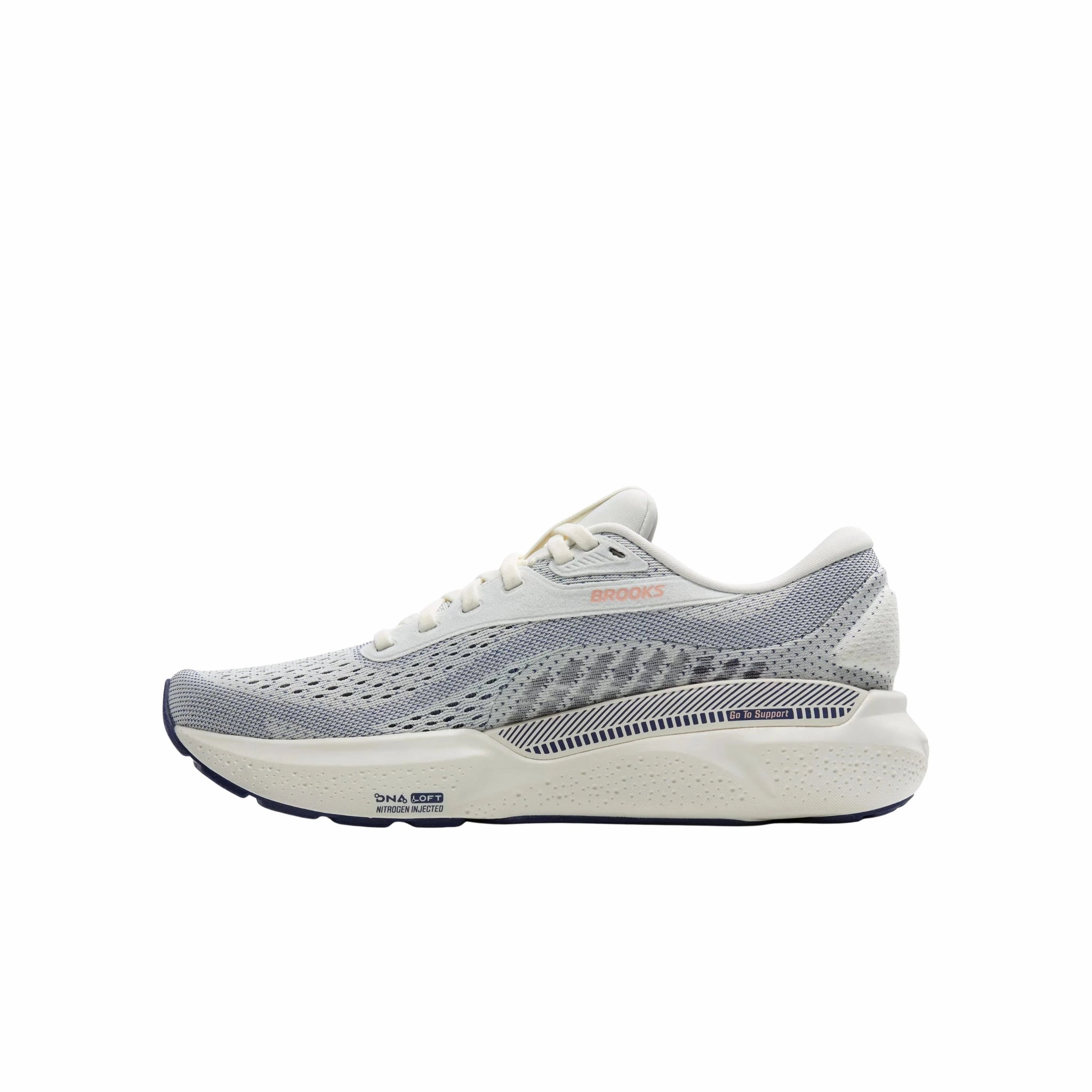 hypoallergenic Brooks Women's Adrenaline GTS 24 Road Running Shoes - Grey/Blue Ribbon/Peach