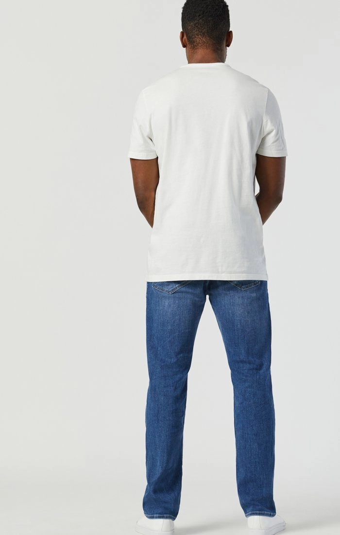 MARCUS SLIM STRAIGHT LEG JEANS IN MID FOGGY FEATHER BLUE Seasonless wear