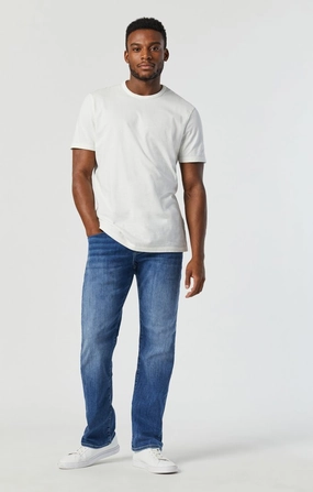 MARCUS SLIM STRAIGHT LEG JEANS IN MID FOGGY FEATHER BLUE Everyday Classic Wear Comfy
