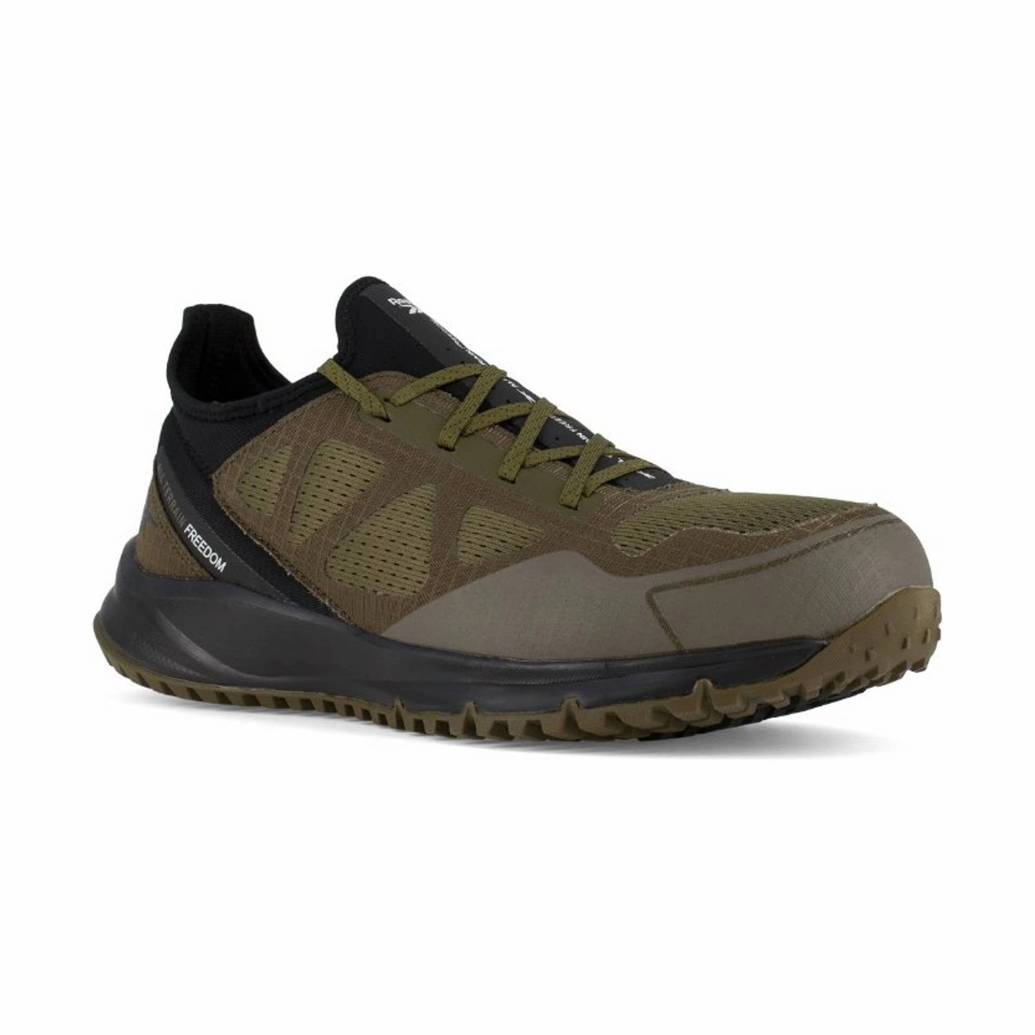 Flexible Insole MultiDirectionalFlex Reebok Work Men's All Terrain Work Shoe Steel Toe - Sage/Black