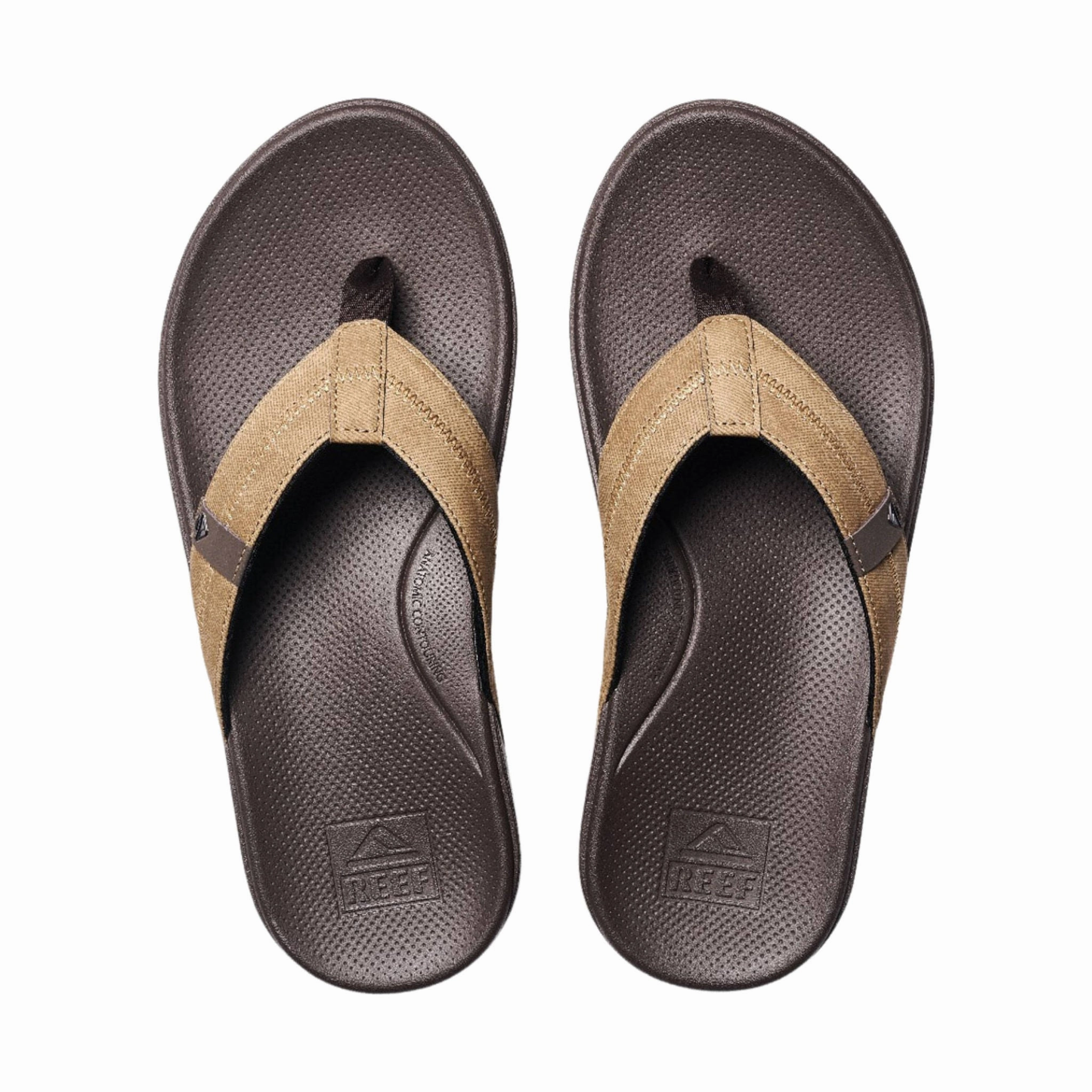 Night Fun Comfortable Summer Walk Reef Men's Cushion Phantom 2.0 Flip Flop - Brown Leather