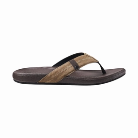 Reef Men's Cushion Phantom 2.0 Flip Flop - Brown Leather Bow Charm