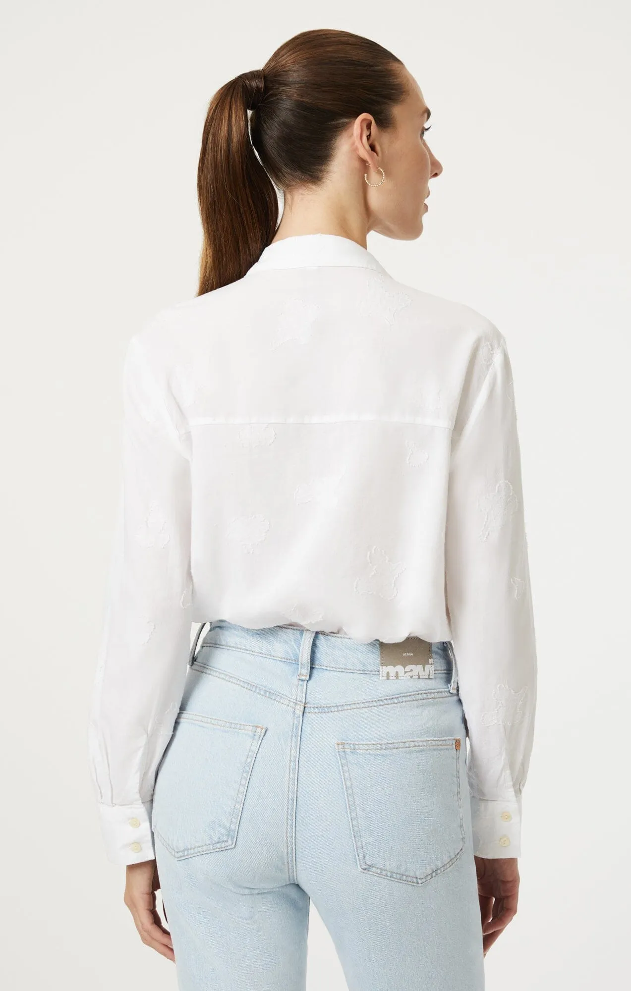 JACQUARD BUTTON-UP SHIRT IN ANTIQUE WHITE Mature Elegance Regular Fit