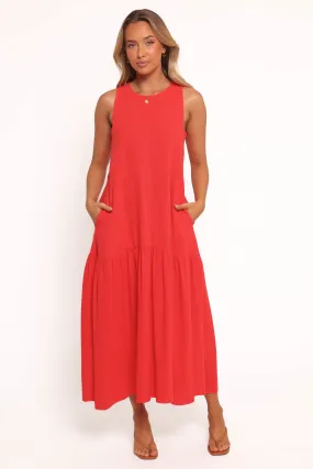 Euro Ease Almudena Midi Dress - Red