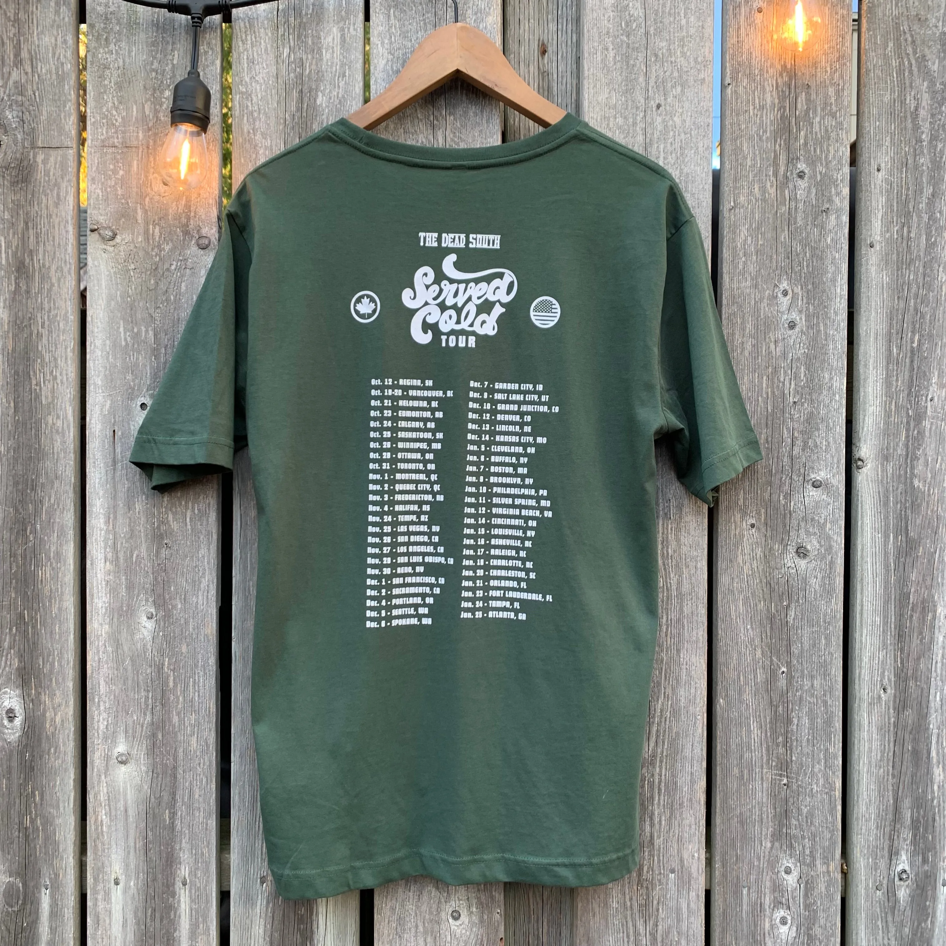 Sugar & Joy Served Cold Tour T-Shirt - Green Holiday Outfit Style Multi Directional Stretch