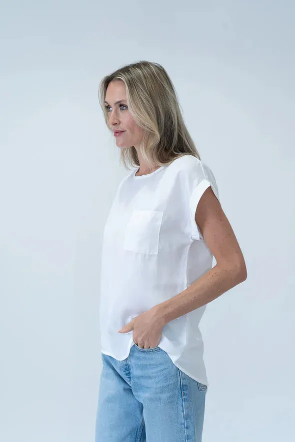 Relaxed Vibe Chelsea Pocket Blouse | Ivory Cozy Wear Design LightweightBlend