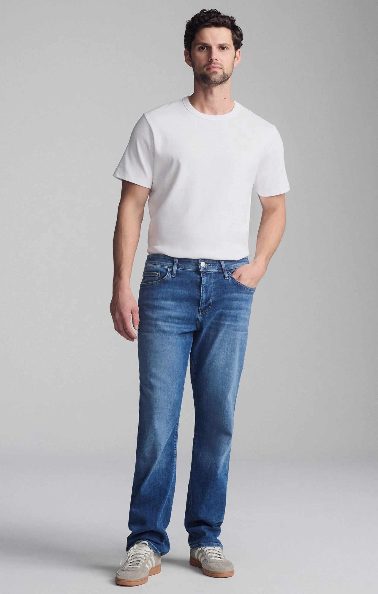 MATT RELAXED STRAIGHT LEG IN DARK BRUSHED FEATHER BLUE Office Wear Chill Outfit Date Night City Walk Casual Friday