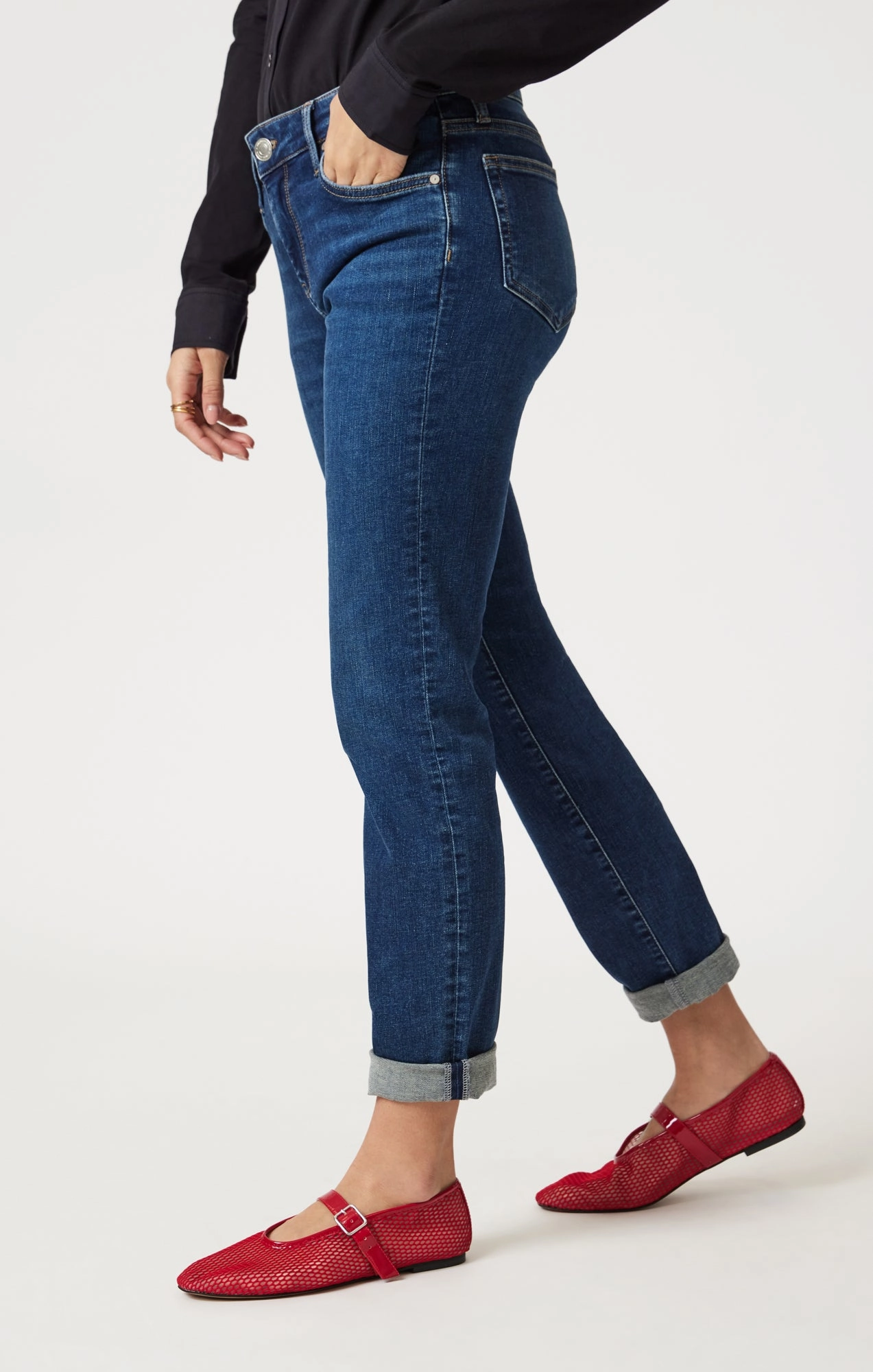 Breathable Classic Wear Eco Friendly EMMA SLIM BOYFRIEND IN DEEP BRUSHED TRIBECA