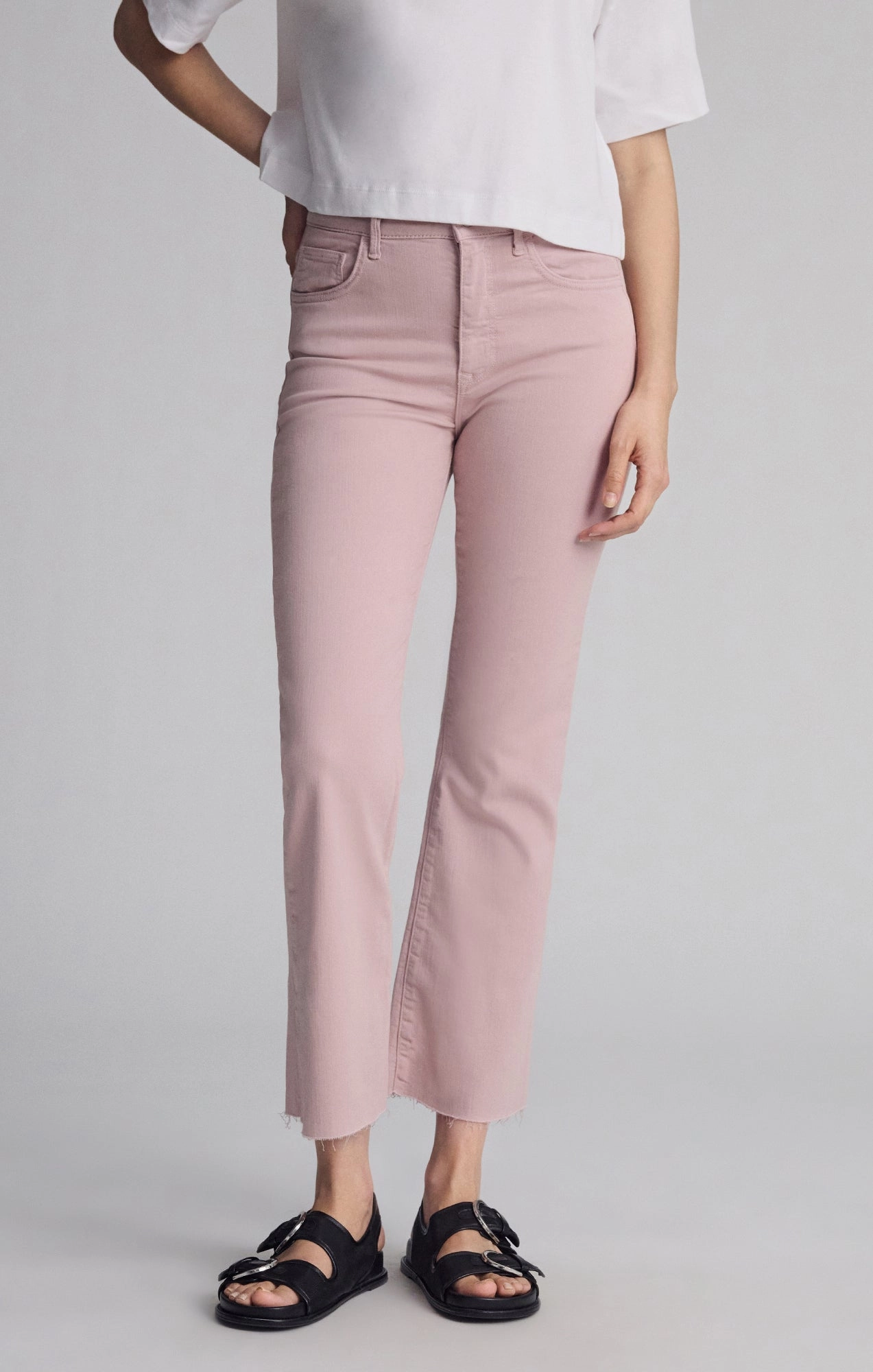 Layered Knee Panels ANIKA CROPPED FLARE IN WOODROSE FLEX BLUE