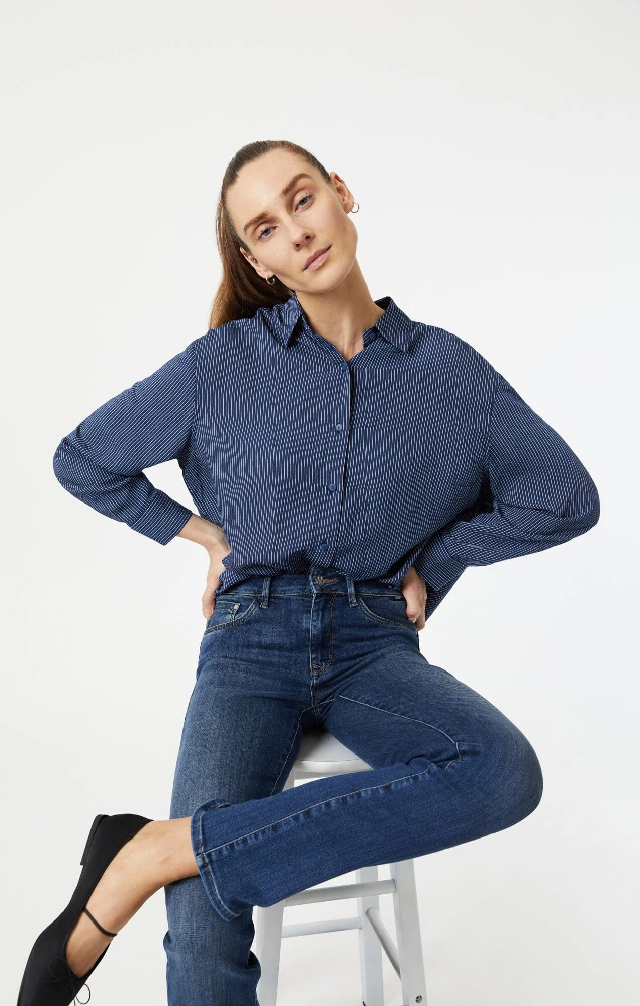 KENDRA STRAIGHT LEG IN INDIGO SUPERSOFT Anti Slip Waistband