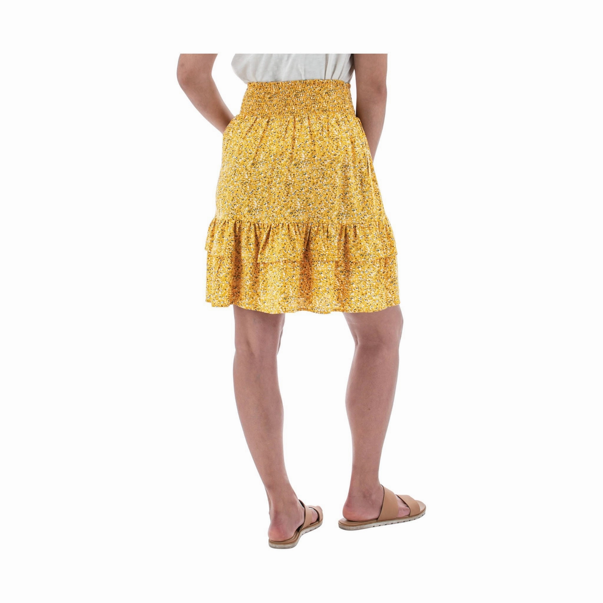Aventura Women's Dell Skirt - Golden Cream Flexible Knit Trendy Mood