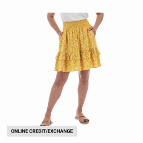 Aventura Women's Dell Skirt - Golden Cream Hand Painted
