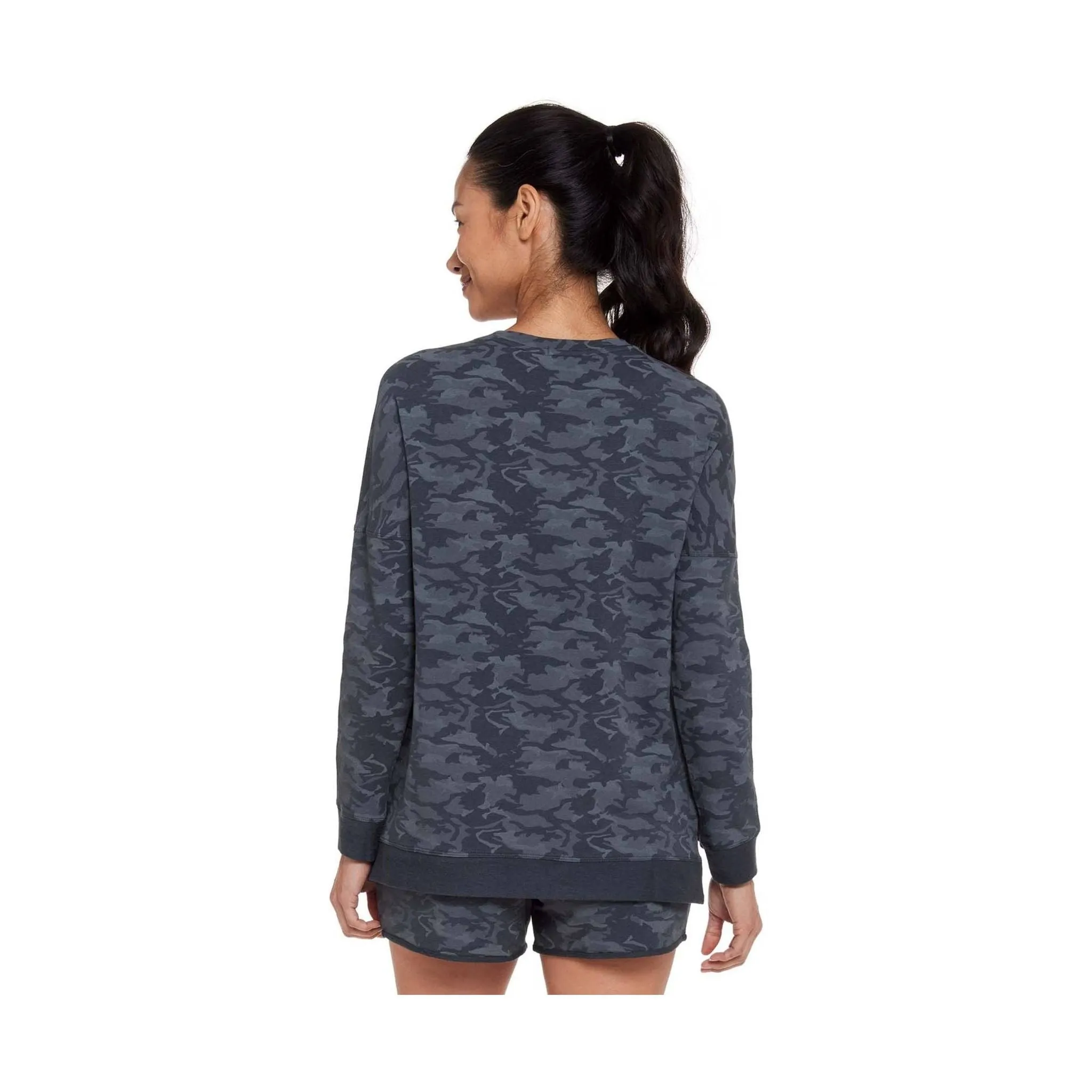 Drawstring Cold Weather Protection Tasc Women's Riverwalk French Terry Casual Sweatshirt - Gunmetal Camo