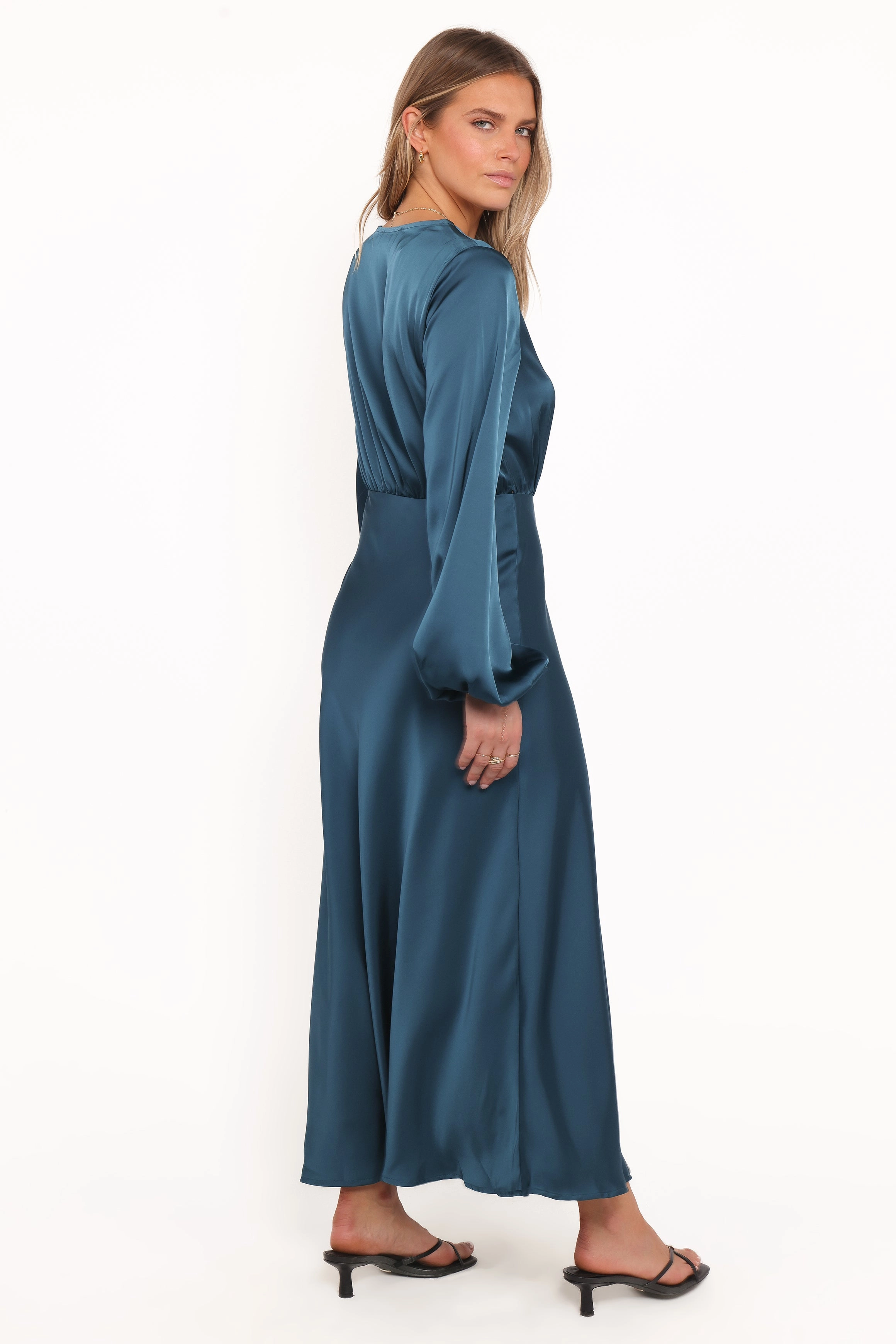 Remora Long Sleeve Midi Dress - Teal Casual Pick