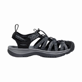 Flexible Straps Bare Motion KEEN Women's Whisper Sandal - Black/Steel Grey