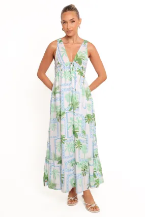 Fluid movement One-Shoulder Rhiannon Maxi Dress - Green Multi