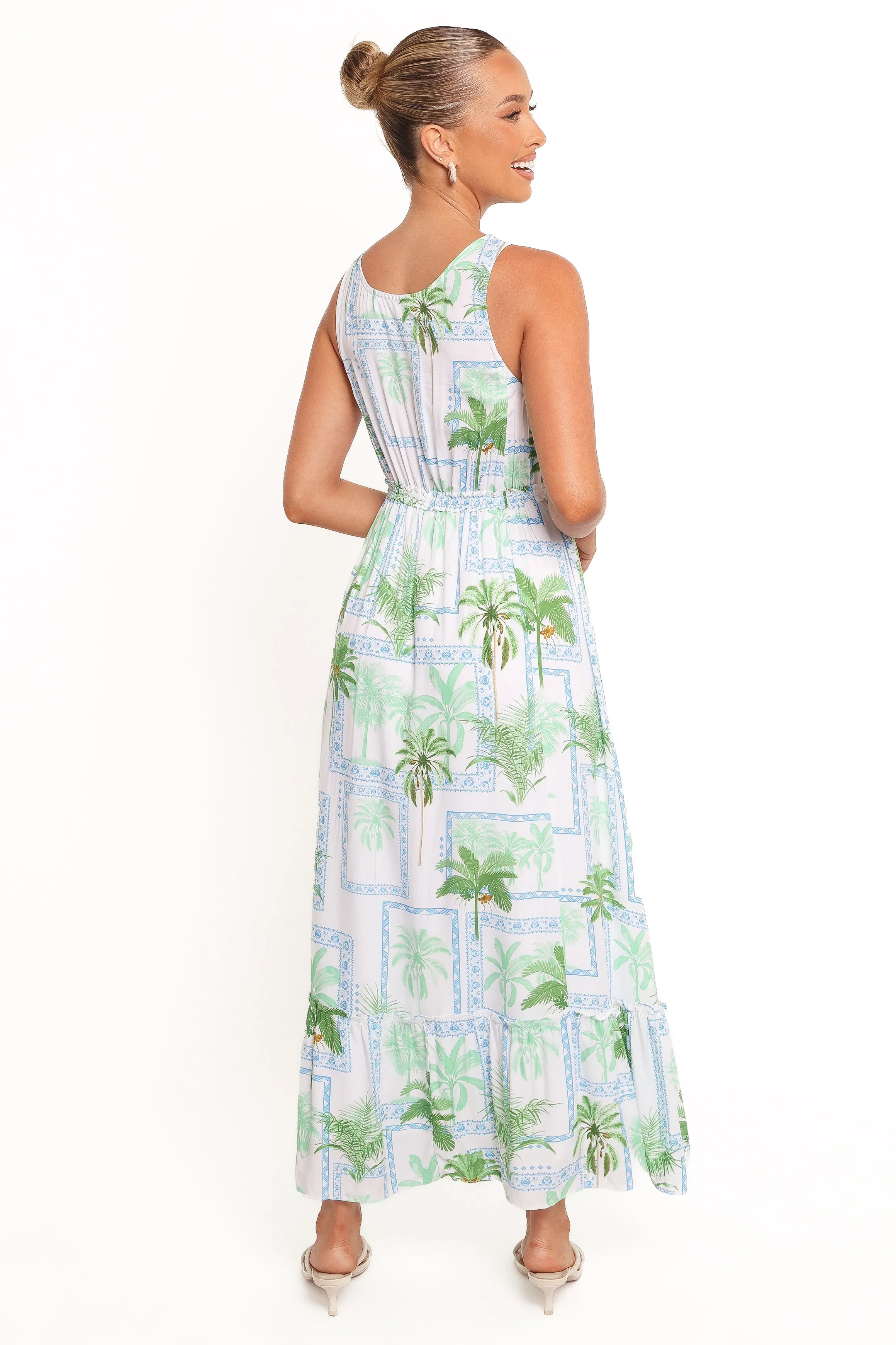 Rhiannon Maxi Dress - Green Multi Party Safe