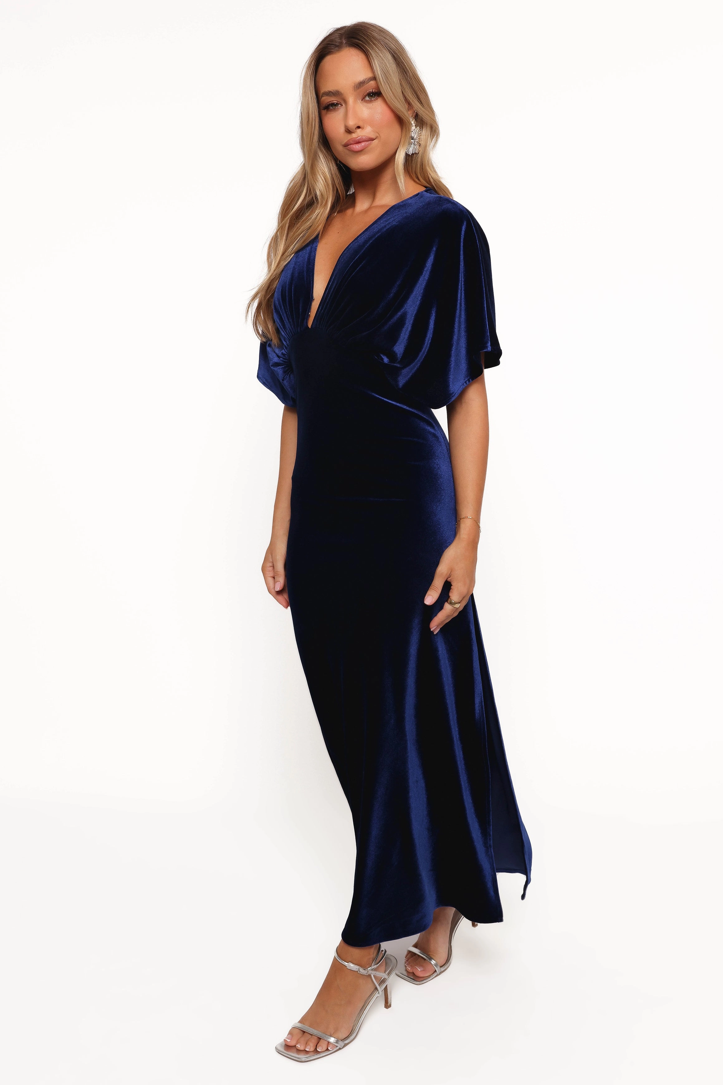 Delicate Lines SeamlessConstruction Ricki Velvet Maxi Dress - Midnight